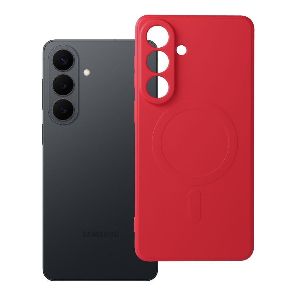 OEM Silikoncase für Samsung S26 PLUS Mag compatible with MagSafe | Stoßfest | Slim Design - Rot
