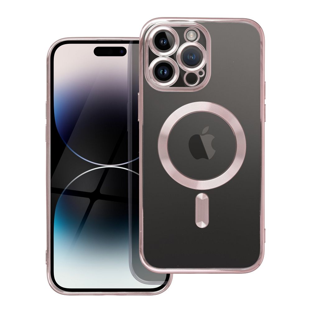 OEM Silikoncase für iPhone 14 PRO MAX Electro Mag compatible with MagSafe -rose | Stoßfest | Slim Design - Gold