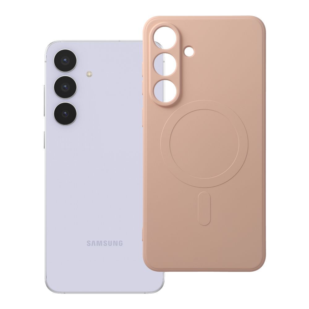 OEM Silikoncase für Samsung S25 FE Mag compatible with MagSafe | Stoßfest | Slim Design - Rosa