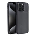 OEM Silikoncase für iPhone 15 PRO MAX Carbon Premium | Stoßfest | Slim Design - Schwarz