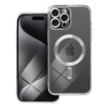 OEM Silikoncase für iPhone 15 PRO MAX Electro Mag compatible with MagSafe | Stoßfest | Slim Design - Silber