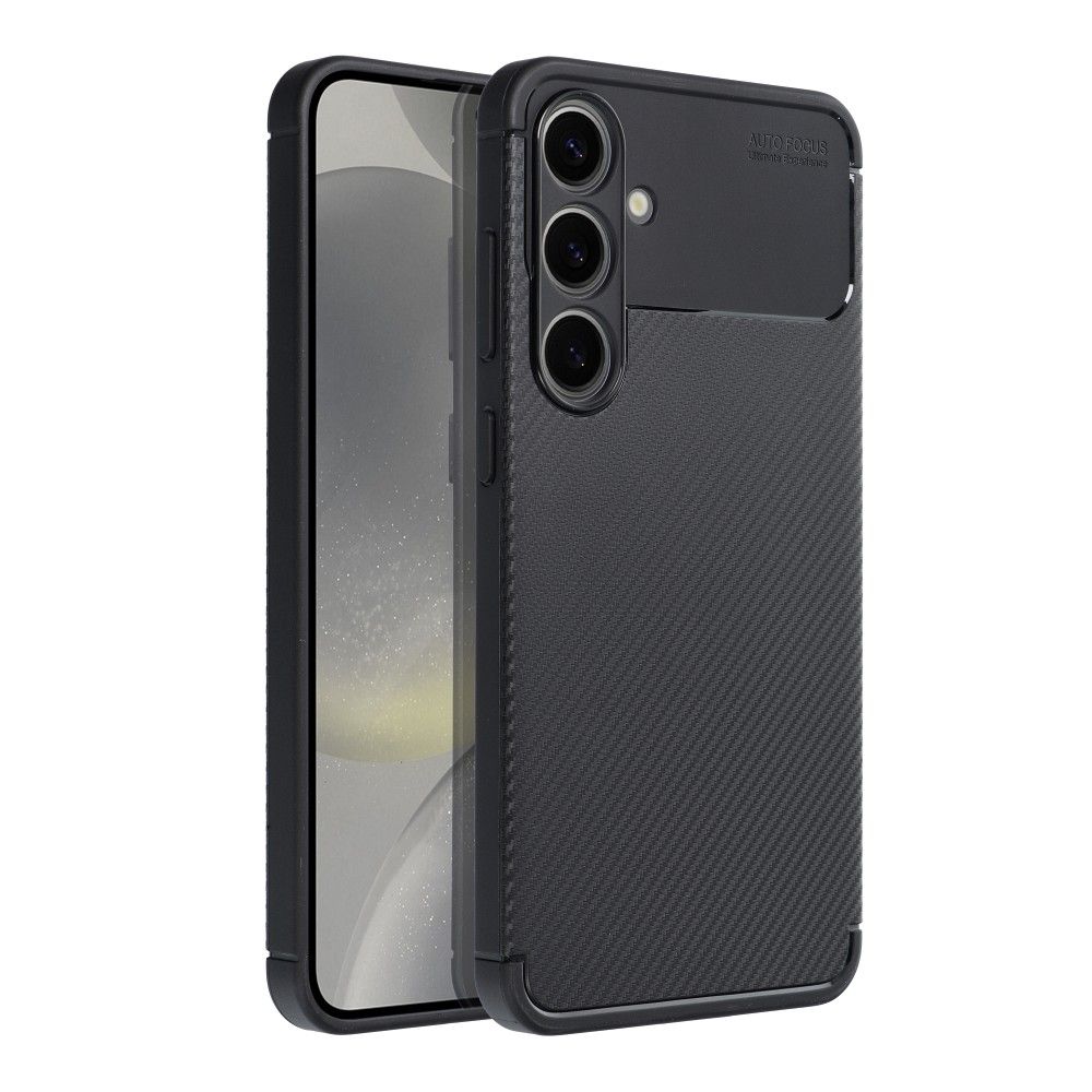 OEM Silikoncase für Samsung S24 PLUS Carbon Premium | Stoßfest | Slim Design - Schwarz