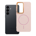 OEM Silikoncase für Samsung S26 PLUS Frame Mag compatible with MagSafe powder | Stoßfest | Slim Design - Rosa