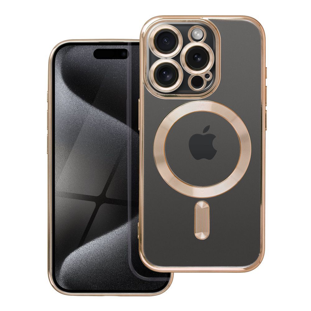 OEM Silikoncase für iPhone 15 PRO Electro Mag compatible with MagSafe | Stoßfest | Slim Design - Gold