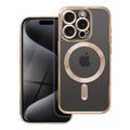 OEM Silikoncase für iPhone 15 PRO Electro Mag compatible with MagSafe | Stoßfest | Slim Design - Gold