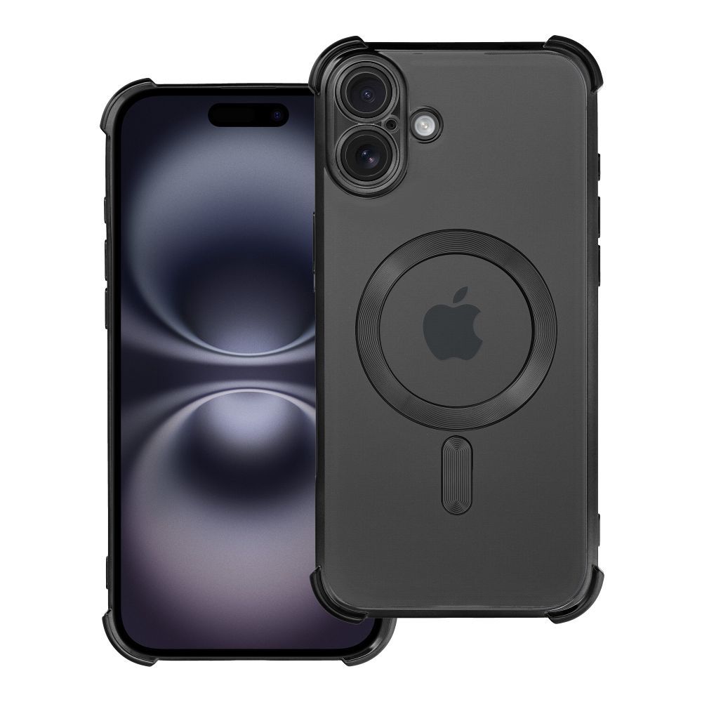 OEM Silikoncase für iPhone 16 PLUS Antishock Electro compatible with MagSafe | Stoßfest | Slim Design - Schwarz