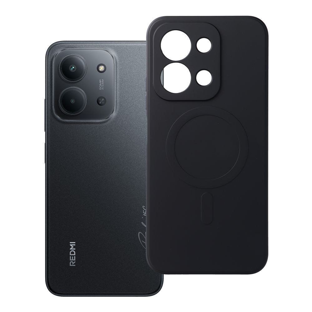 OEM Silikoncase für Xiaomi Redmi 15C (173,16 x 81,07 x 8,2) Mag compatible with MagSafe | Stoßfest | Slim Design - Schwarz