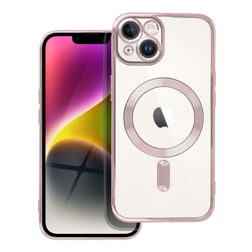 OEM Silikoncase für iPhone 14 Electro Mag compatible with MagSafe -rose | Stoßfest | Slim Design - Gold