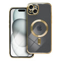 OEM Silikoncase für iPhone 15 PLUS Electro Mag compatible with MagSafe | Stoßfest | Slim Design - Gold