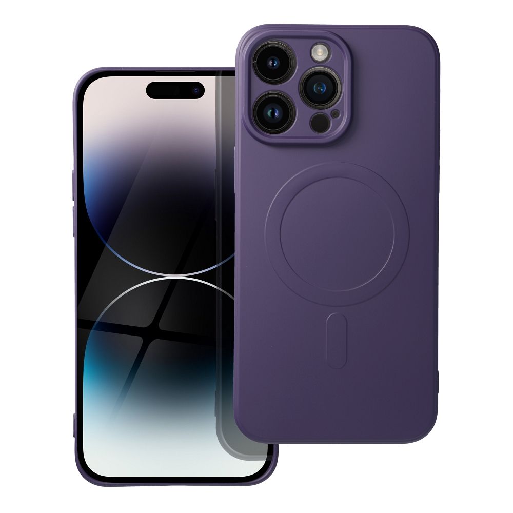 OEM Silikoncase für iPhone 14 PRO MAX Mag compatible with MagSafe dark | Stoßfest | Slim Design - Lila