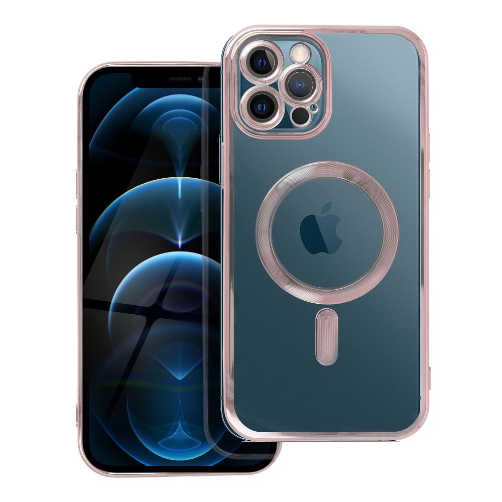 OEM Silikoncase für iPhone 12 PRO MAX Electro Mag compatible with MagSafe -rose | Stoßfest | Slim Design - Gold