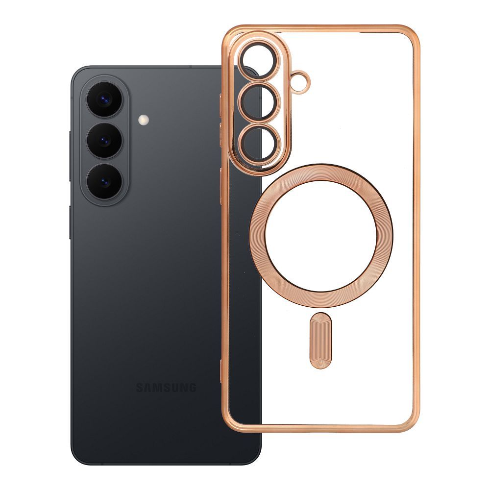 OEM Silikoncase für Samsung S26 PLUS Electro Mag compatible with MagSafe | Stoßfest | Slim Design - Gold