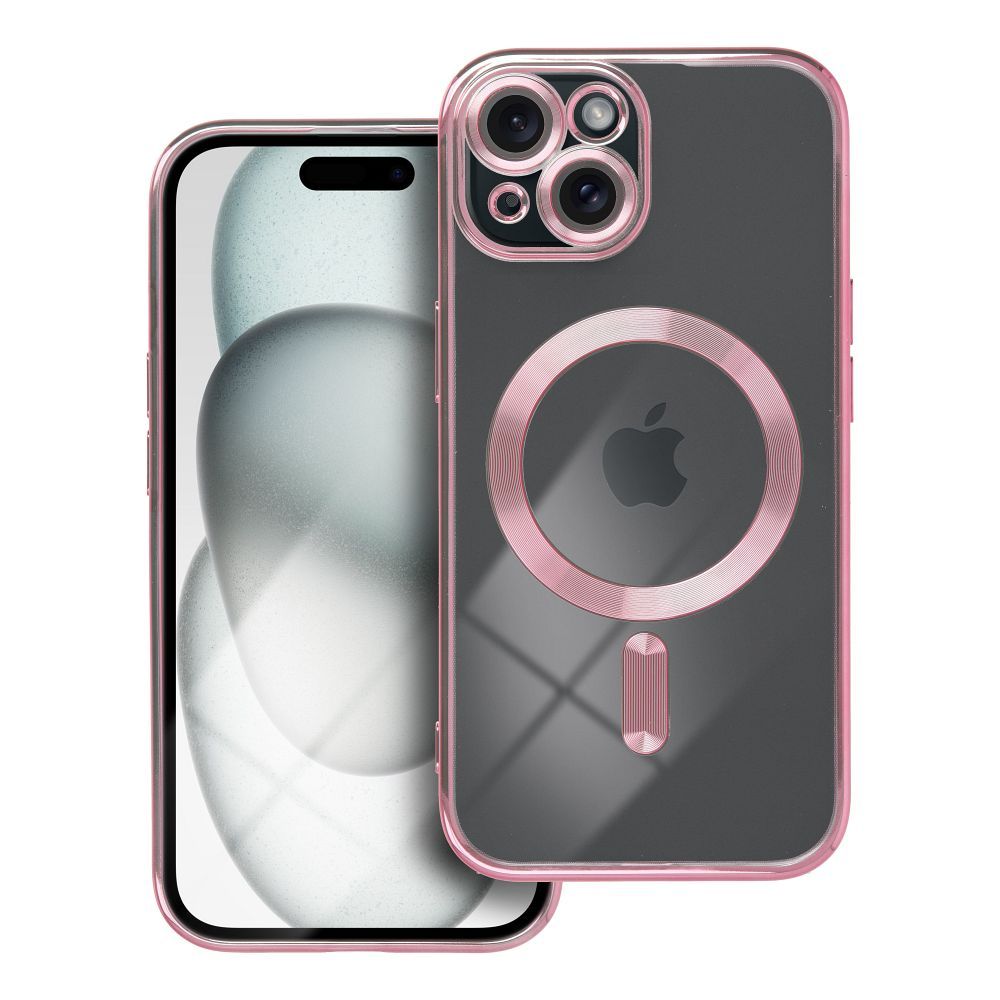 OEM Silikoncase für iPhone 15 Electro Mag compatible with MagSafe -rose | Stoßfest | Slim Design - Gold