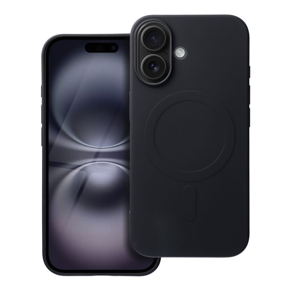 OEM Silikoncase für iPhone 16 Mag compatible with MagSafe (big hole) | Stoßfest | Slim Design - Schwarz