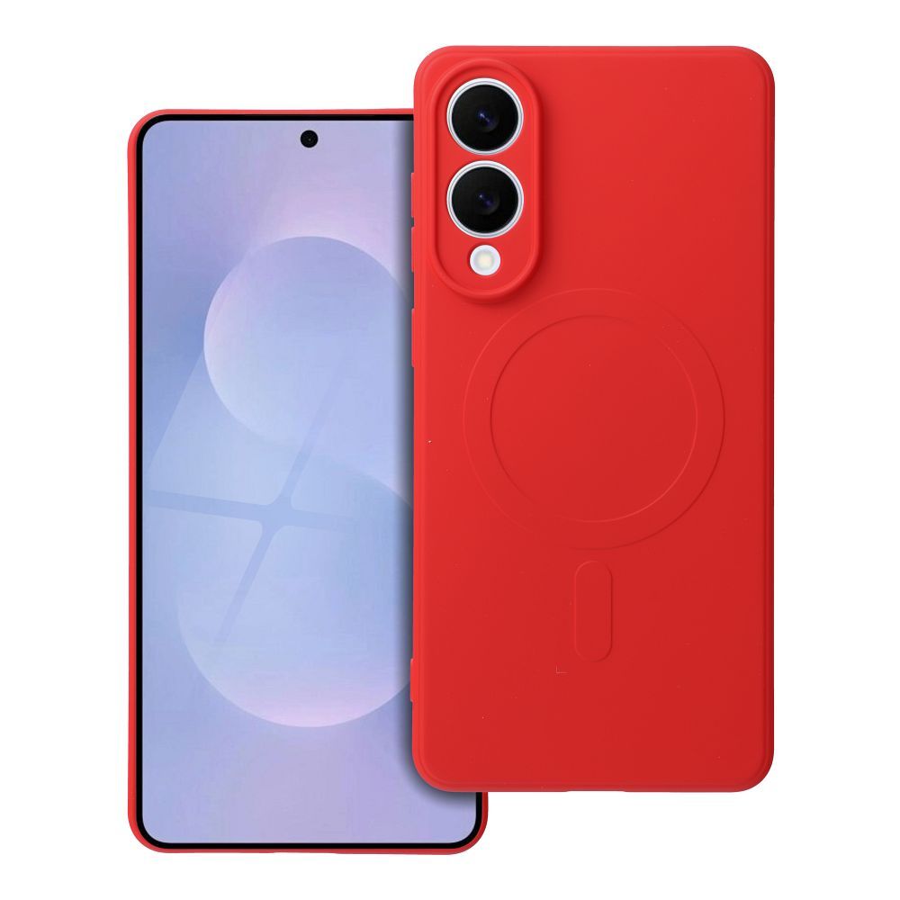 OEM Silikoncase für Samsung S25 EDGE Mag compatible with MagSafe | Stoßfest | Slim Design - Rot