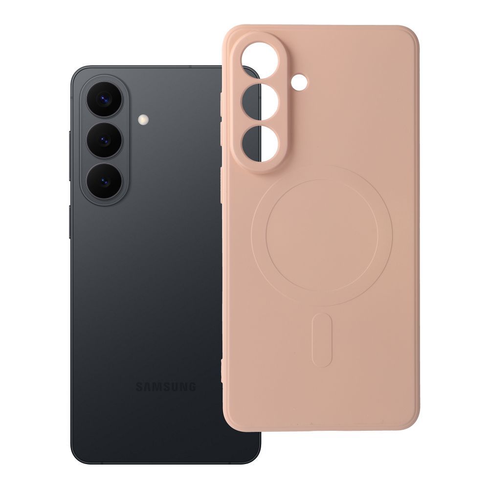 OEM Silikoncase für Samsung S26 PLUS Mag compatible with MagSafe | Stoßfest | Slim Design - Rosa