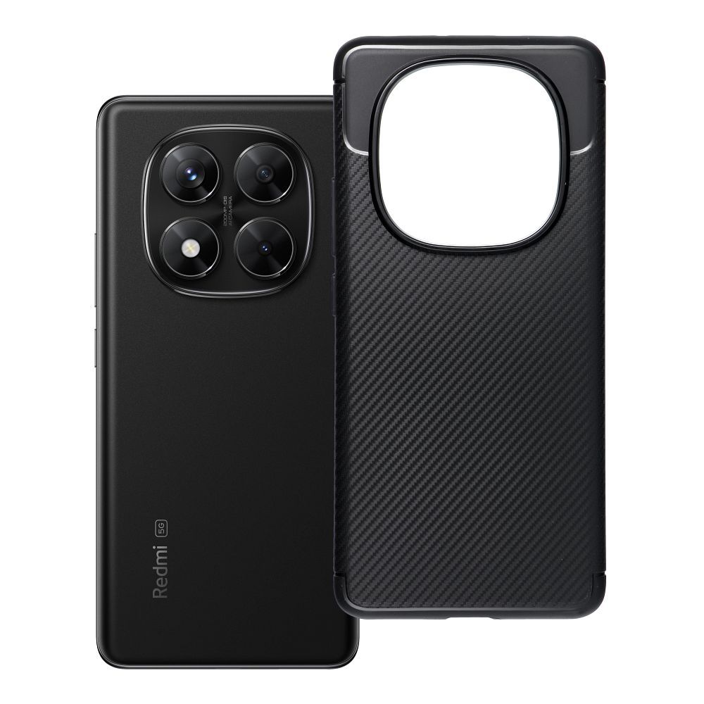 OEM Silikoncase für Xiaomi Redmi Note 14 PRO 5G Carbon Premium | Stoßfest | Slim Design - Schwarz