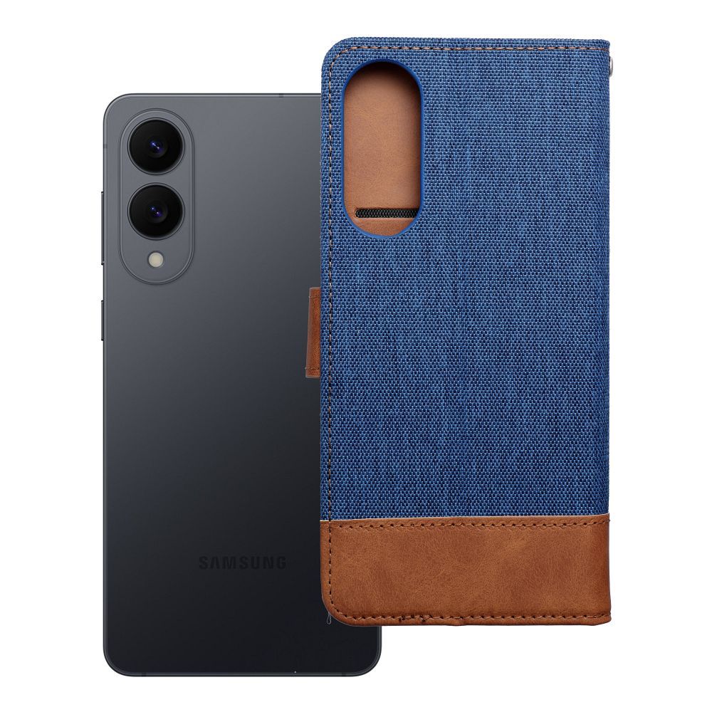 OEM Bookcase für Samsung S25 Edge Jeans | Rundumschutz | Kartenfach - Blau