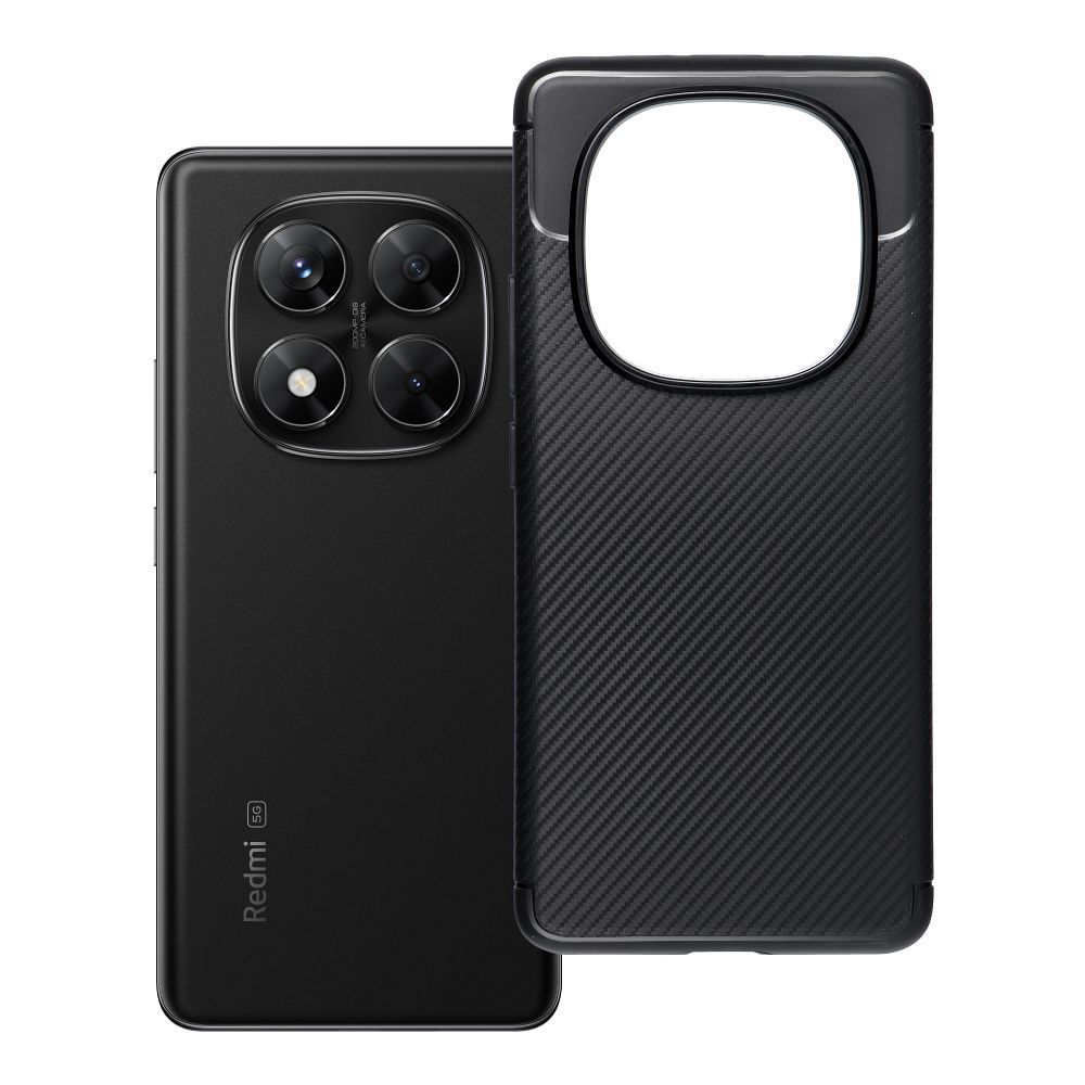 OEM Silikoncase für Xiaomi Redmi Note 14 PRO PLUS 5G Carbon Premium | Stoßfest | Slim Design - Schwarz