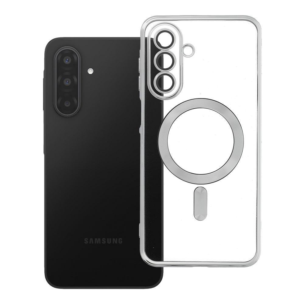 OEM Silikoncase für Samsung A17 Electro Mag compatible with MagSafe | Stoßfest | Slim Design - Silber