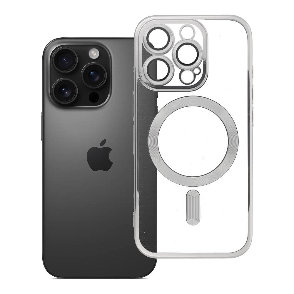 OEM Silikoncase für iPhone 16 PRO Electro Mag compatible with MagSafe titanium | Stoßfest | Slim Design - Standard