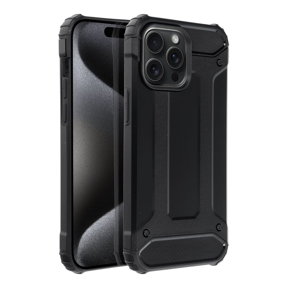 OEM Silikoncase für iPhone 15 PRO MAX Armor | Stoßfest | Slim Design - Schwarz