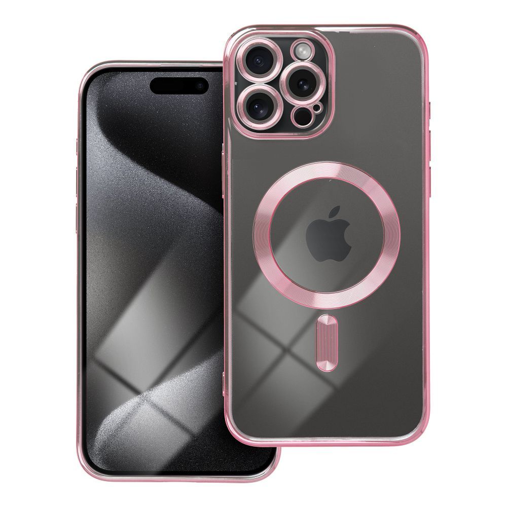 OEM Silikoncase für iPhone 15 PRO MAX Electro Mag compatible with MagSafe -rose | Stoßfest | Slim Design - Gold