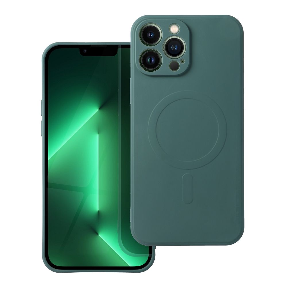OEM Silikoncase für Samsung S25 PLUS Mag compatible with MagSafe dark | Stoßfest | Slim Design - Grün