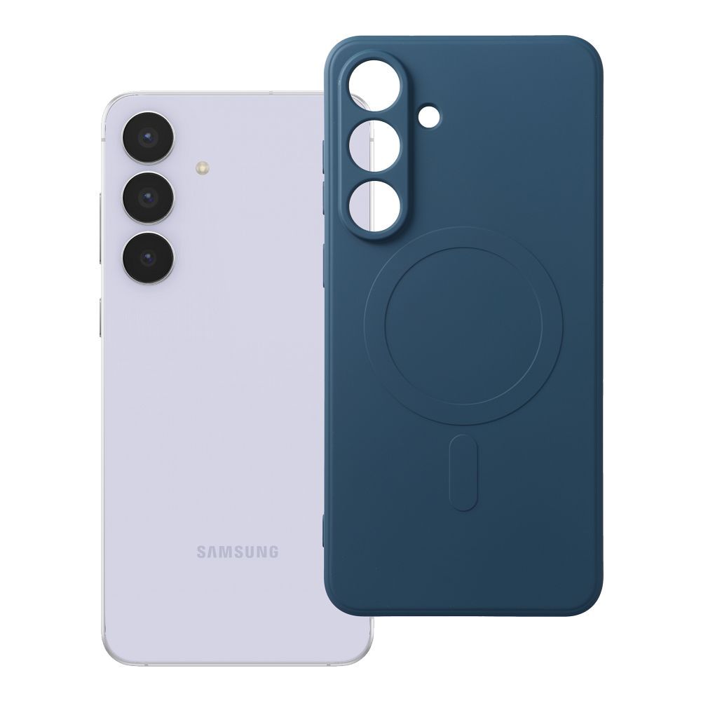 OEM Silikoncase für Samsung S25 FE Mag compatible with MagSafe | Stoßfest | Slim Design - Blau