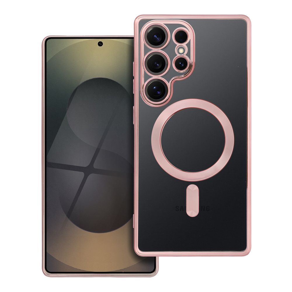 OEM Silikoncase für Samsung S25 ULTRA Electro Mag compatible with MagSafe -rose | Stoßfest | Slim Design - Gold
