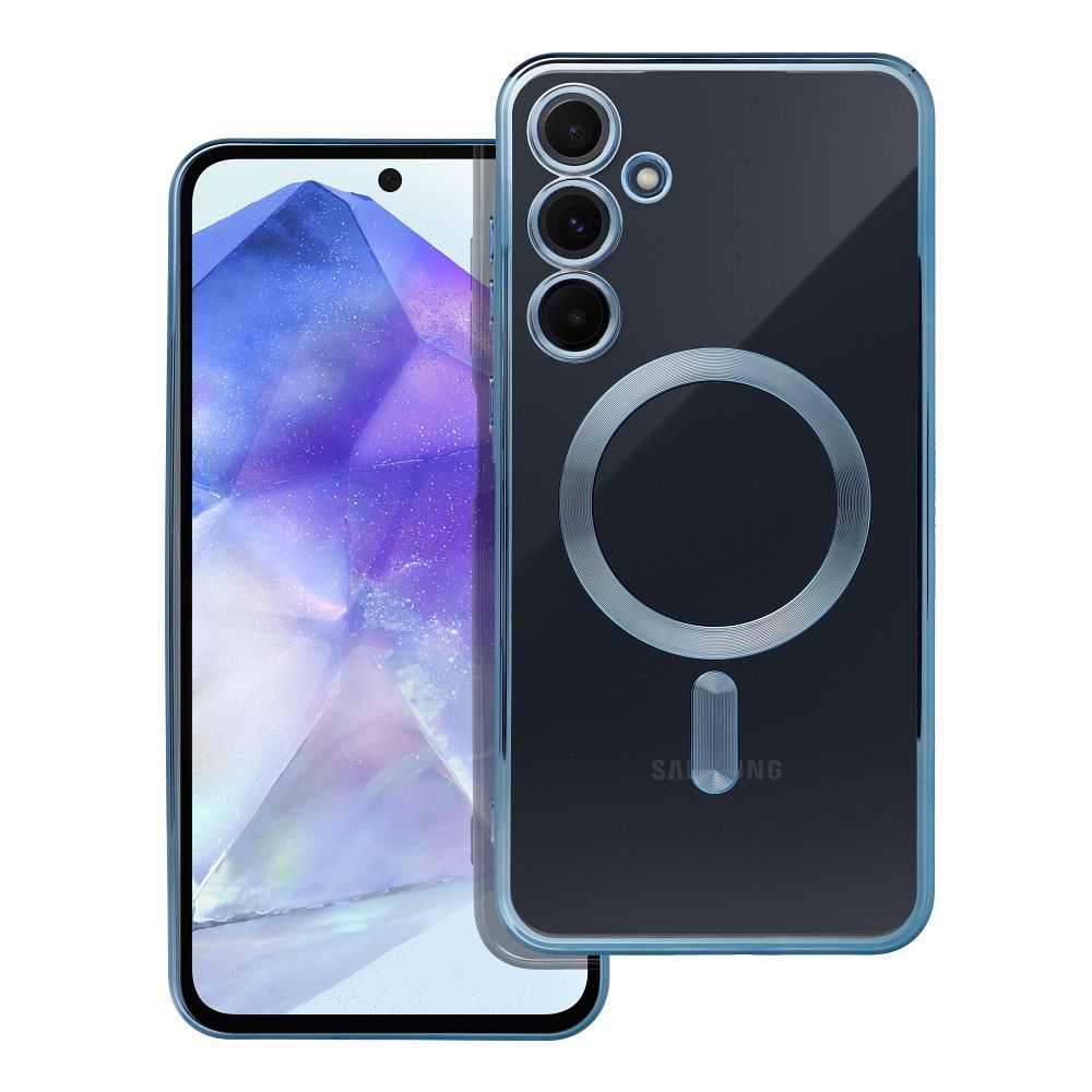OEM Silikoncase für Samsung A55 Electro Mag compatible with MagSafe | Stoßfest | Slim Design - Blau