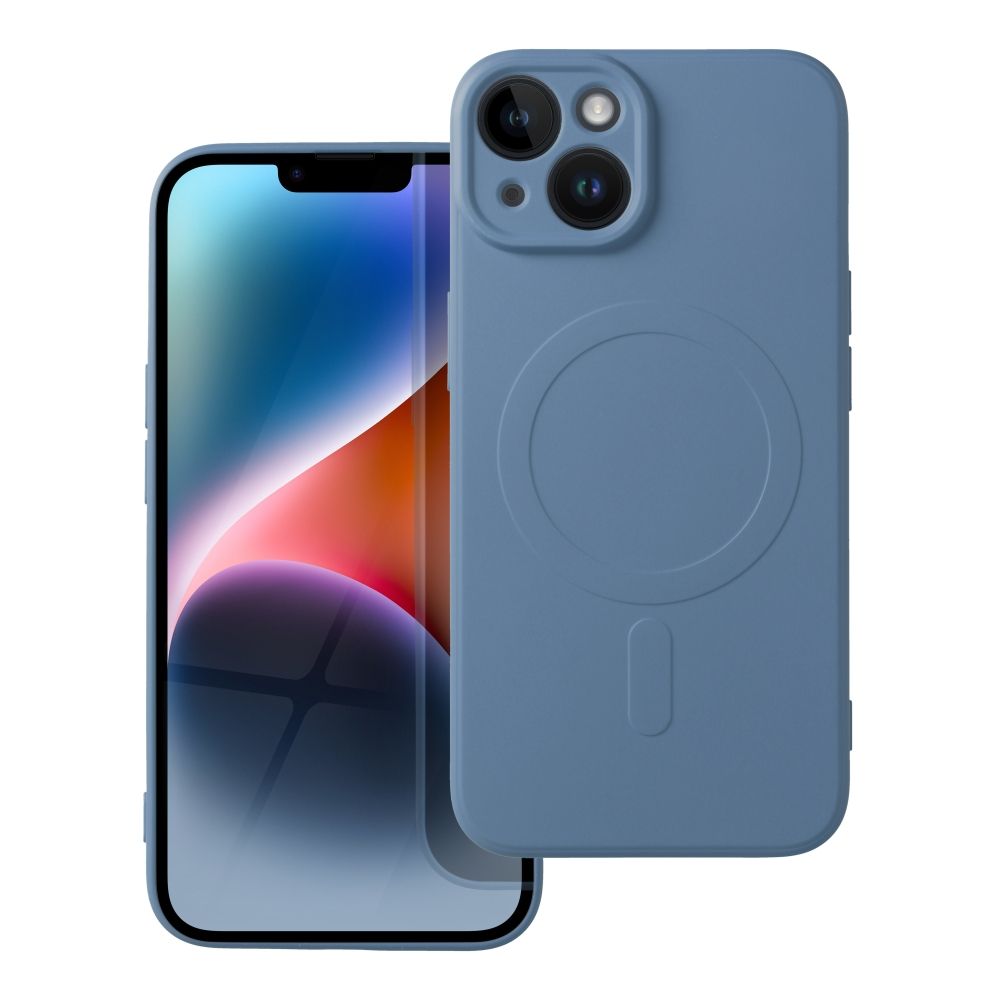 OEM Silikoncase für iPhone 14 Mag compatible with MagSafe | Stoßfest | Slim Design - Blau