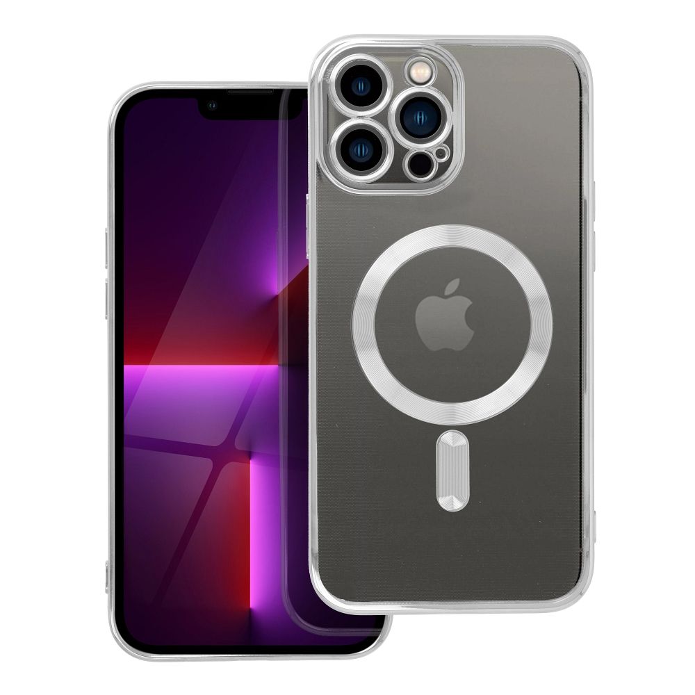 OEM Silikoncase für iPhone 13 PRO MAX Electro Mag compatible with MagSafe | Stoßfest | Slim Design - Silber