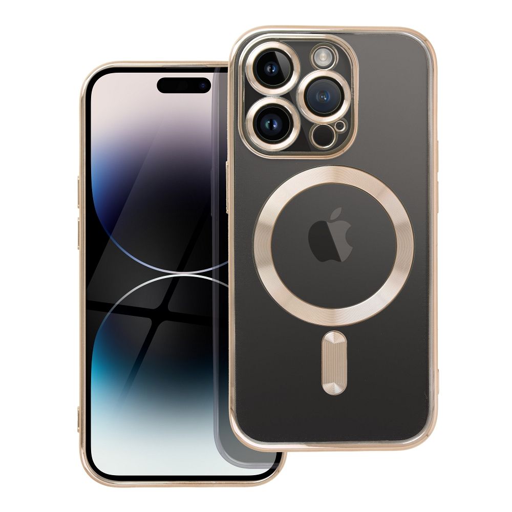 OEM Silikoncase für iPhone 14 PRO Electro Mag compatible with MagSafe | Stoßfest | Slim Design - Gold