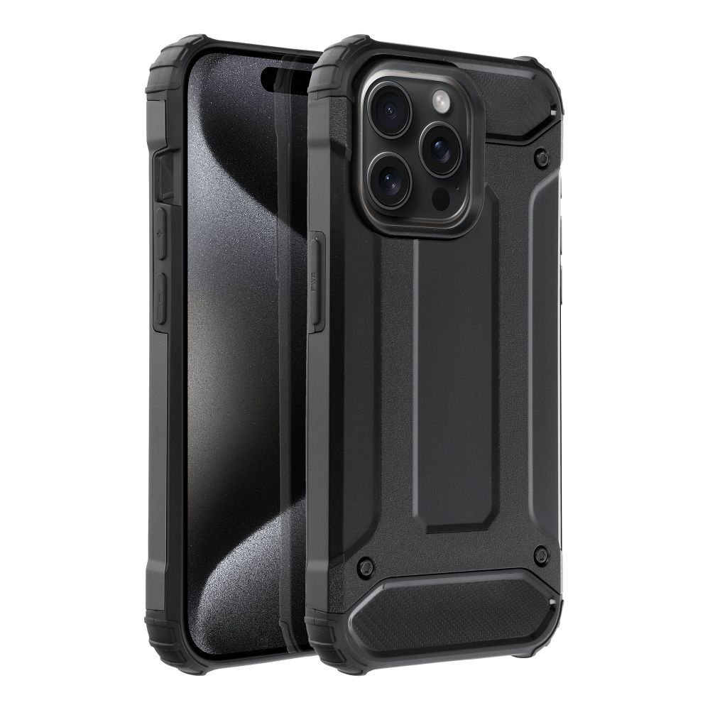 OEM Silikoncase für iPhone 15 PRO Armor | Stoßfest | Slim Design - Schwarz