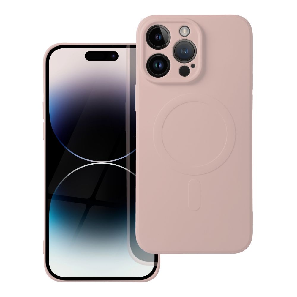 OEM Silikoncase für iPhone 14 PRO MAX Mag compatible with MagSafe | Stoßfest | Slim Design - Rosa