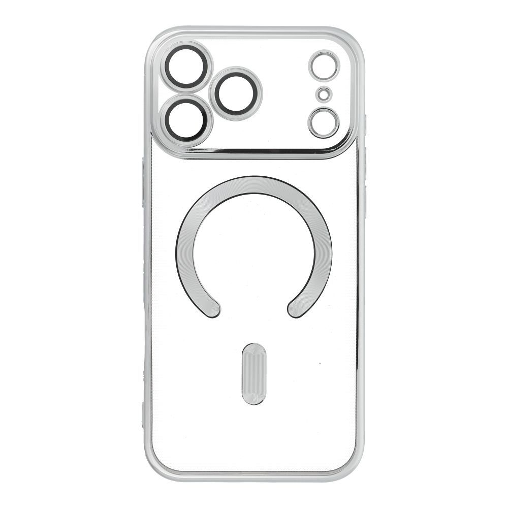 OEM Silikoncase für iPhone 17 PRO MAX Electro Mag compatible with MagSafe | Stoßfest | Slim Design - Silber
