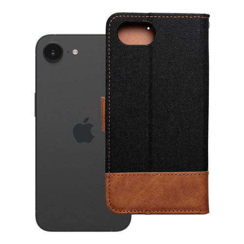 OEM Bookcase für iPhone 16e (SE 4 2025) Jeans | Rundumschutz | Kartenfach - Schwarz