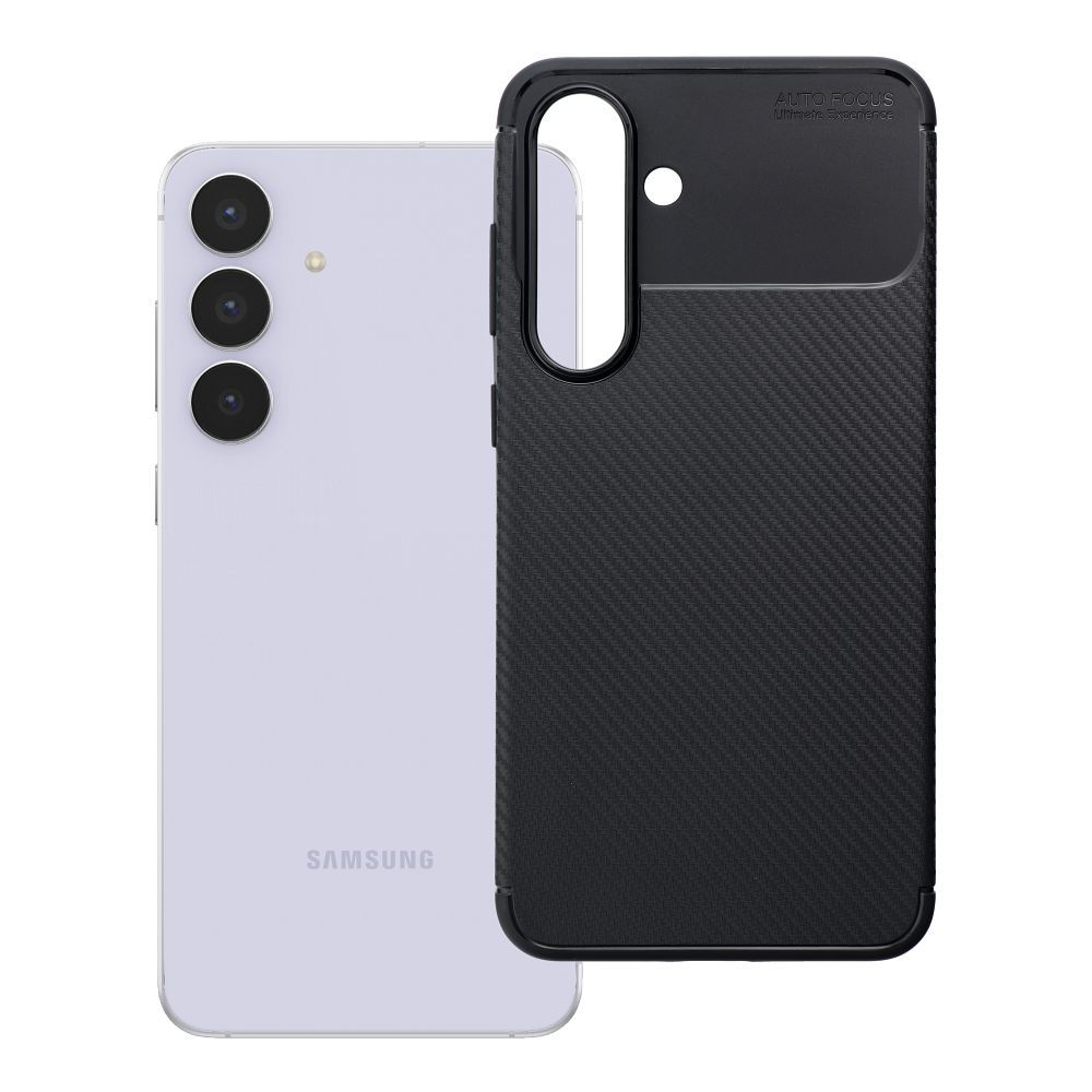 OEM Silikoncase für Samsung S25 FE Carbon Premium | Stoßfest | Slim Design - Schwarz