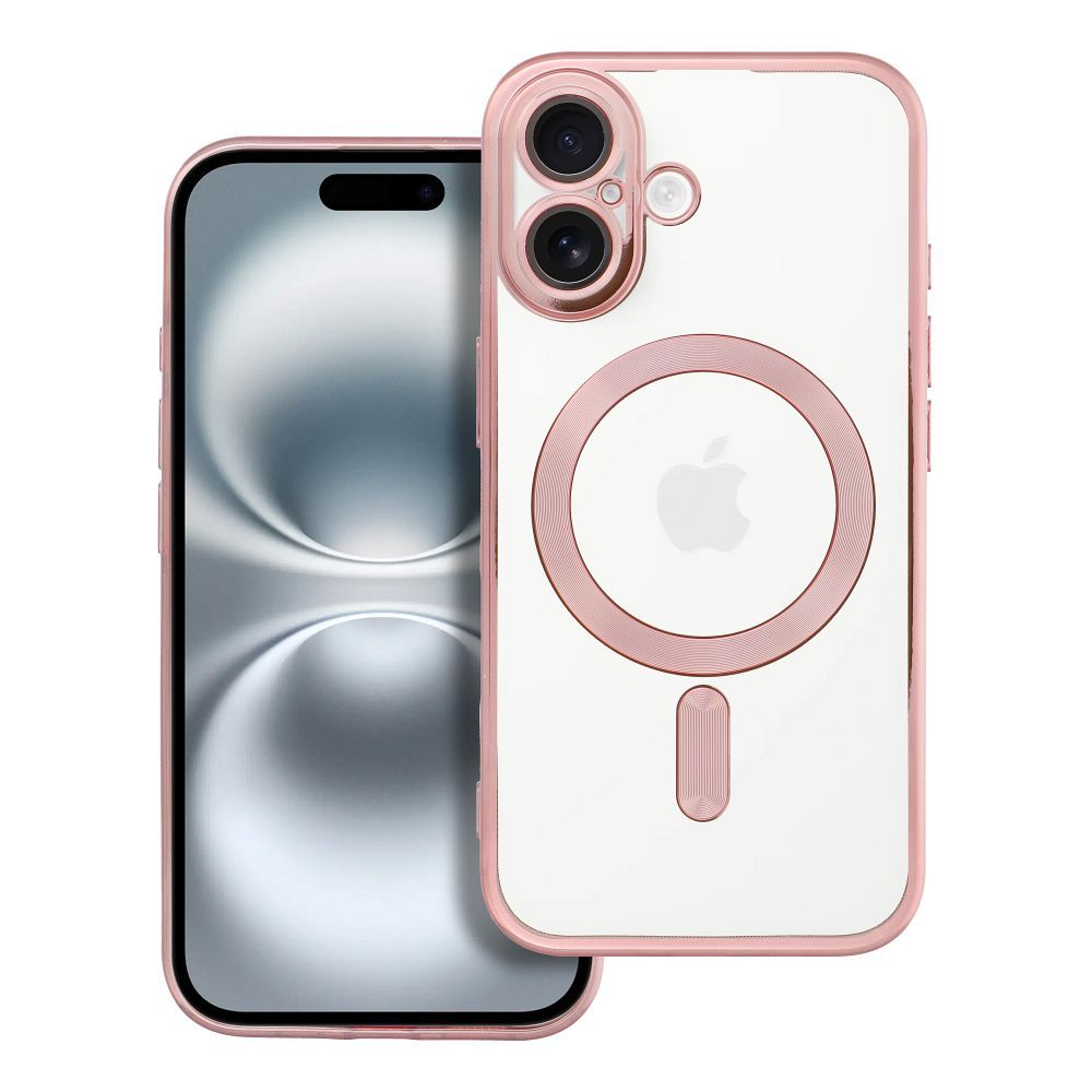 OEM Silikoncase für iPhone 16 Electro Mag compatible with MagSafe -rose | Stoßfest | Slim Design - Gold