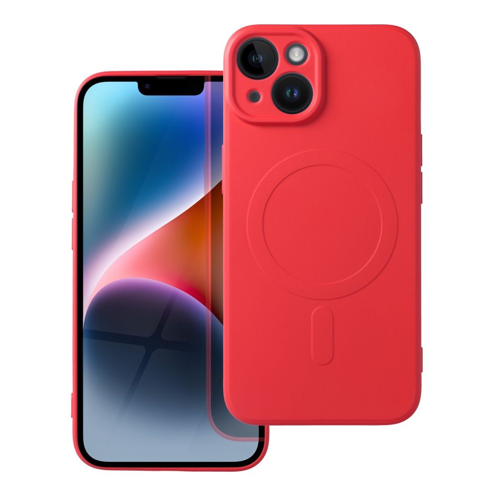 OEM Silikoncase für iPhone 14 Mag compatible with MagSafe | Stoßfest | Slim Design - Rot