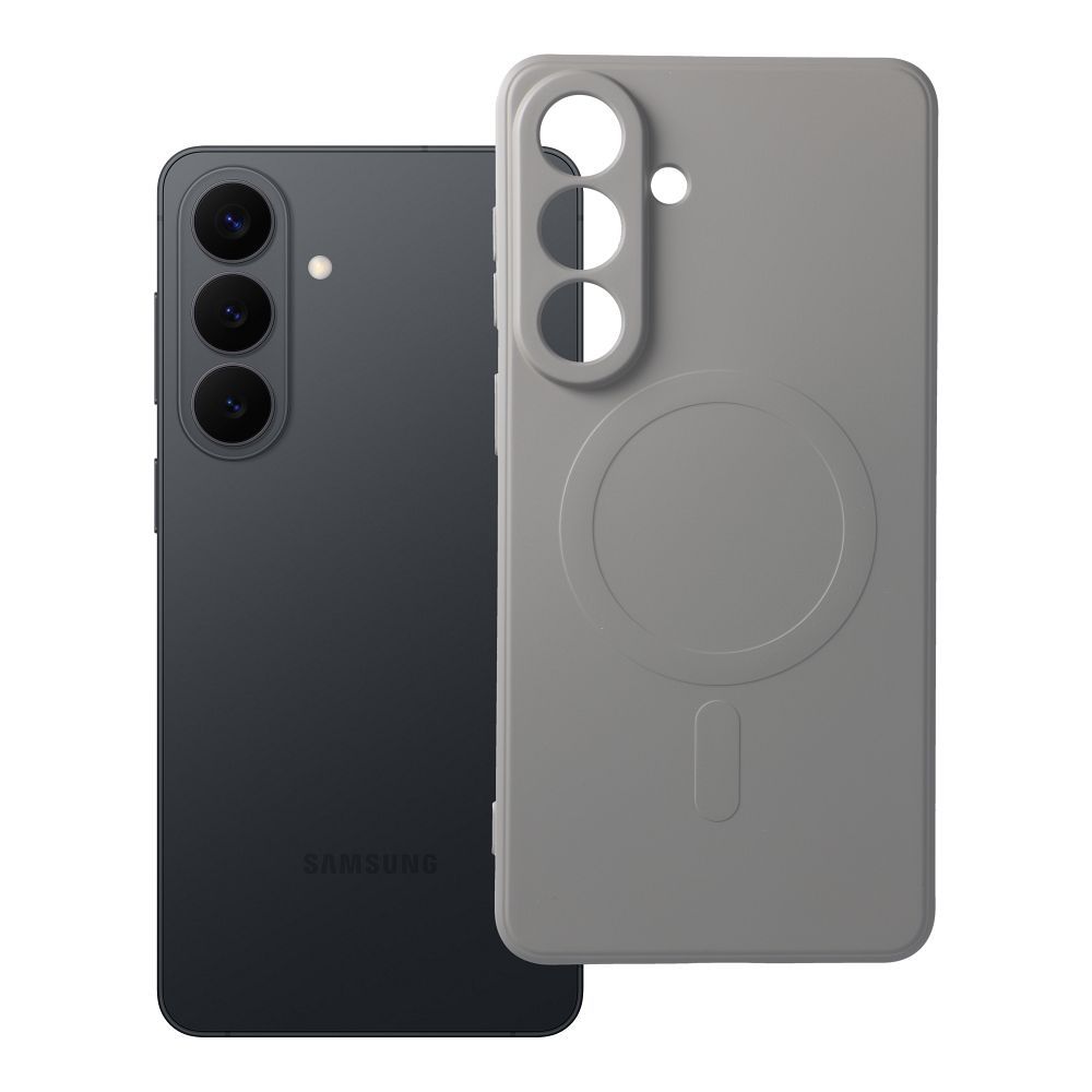 OEM Silikoncase für Samsung S26 PLUS Mag compatible with MagSafe titanium | Stoßfest | Slim Design - Grau