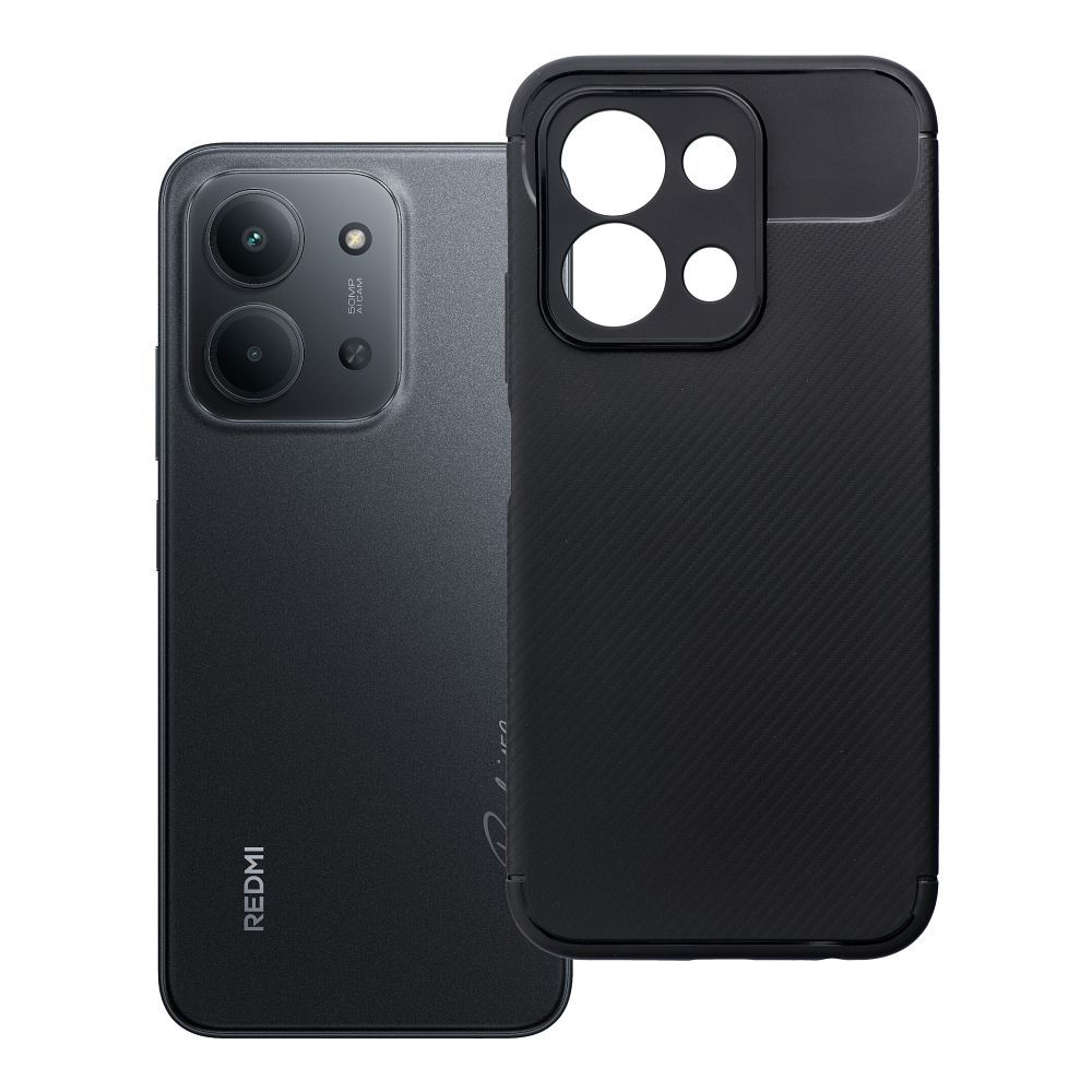 OEM Silikoncase für Xiaomi Redmi 15C (173,16 x 81,07 x 8,2) Carbon Premium | Stoßfest | Slim Design - Schwarz
