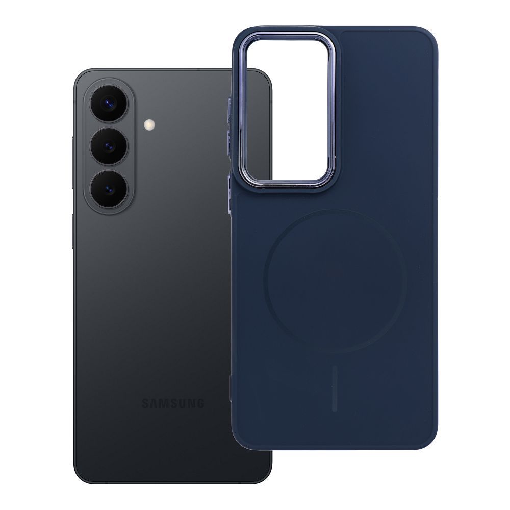OEM Silikoncase für Samsung S26 PLUS Frame Mag compatible with MagSafe | Stoßfest | Slim Design - Blau
