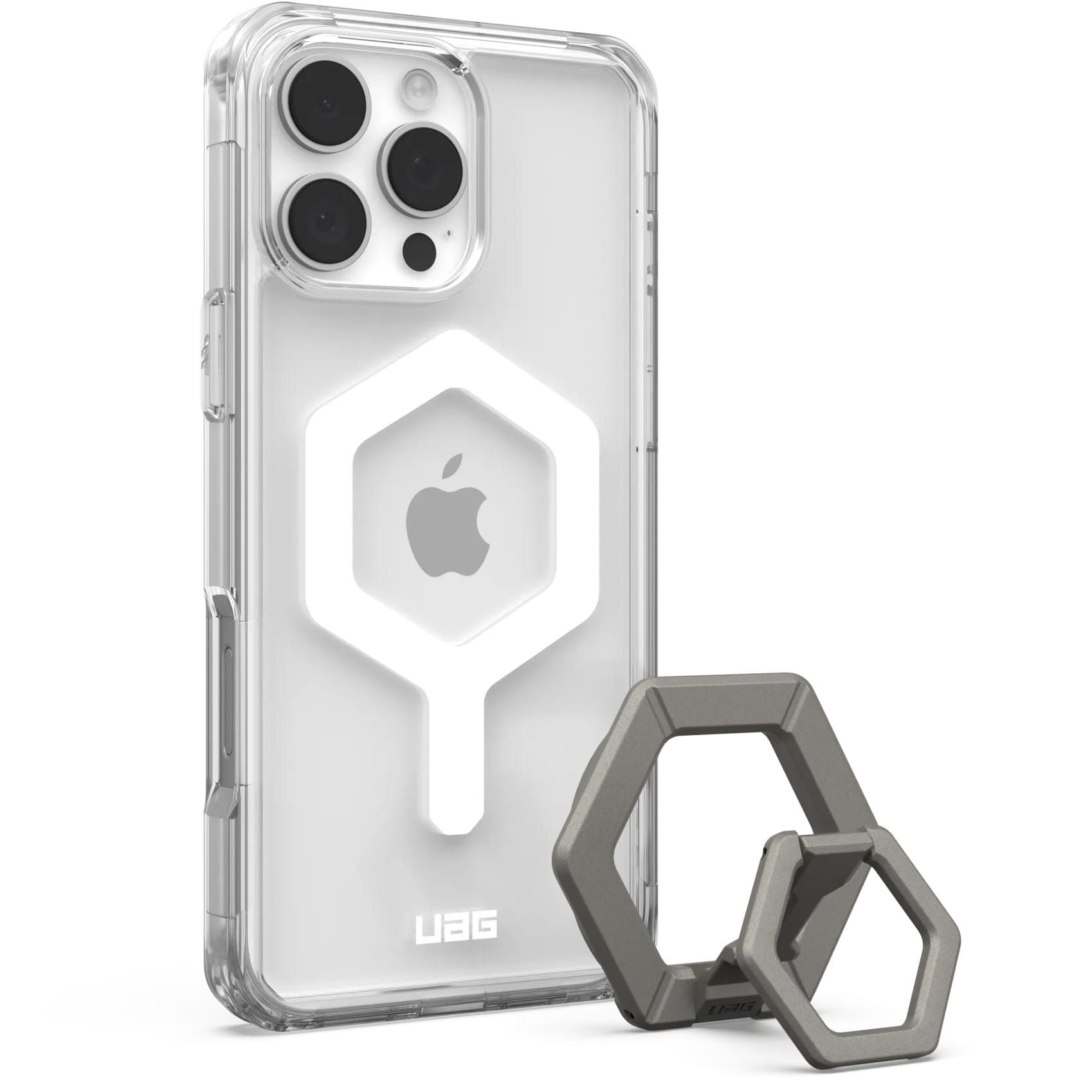 Urban Armor Gear Silikoncase für IPHONE 16 Pro Max ice- / titanium | Stoßfest | Slim Design - Weiß