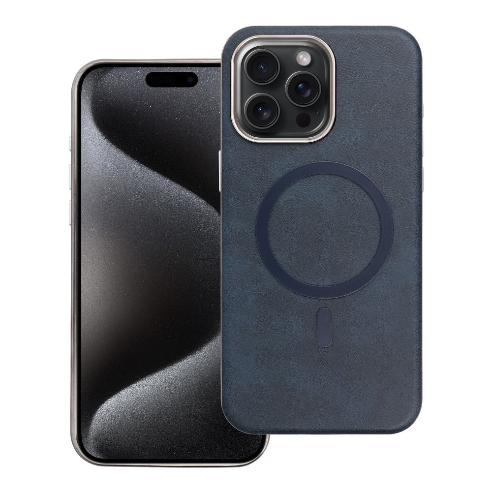 OEM Silikoncase für iPhone 15 PRO MAX Gentleman Mag compatible with MagSafe | Stoßfest | Slim Design - Blau