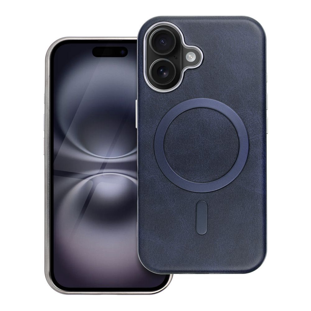 OEM Silikoncase für iPhone 16 Gentleman Mag compatible with MagSafe | Stoßfest | Slim Design - Blau