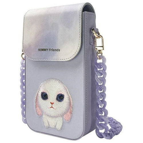 Nimmy Bookcase für NIMMY set 3in1 phone bag + wallet + gps BIG EYED PET 2.0 Rabbit | Rundumschutz | Kartenfach - Lila