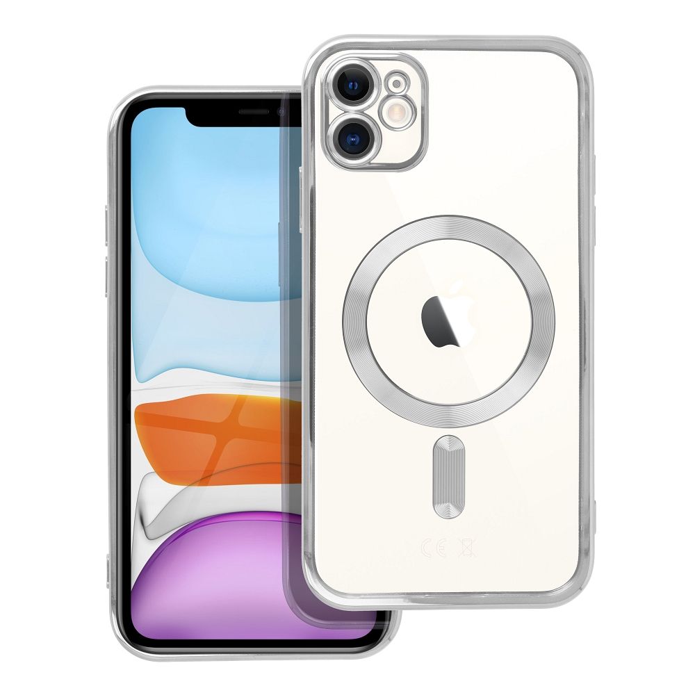 OEM Silikoncase für iPhone 11 Electro Mag compatible with MagSafe | Stoßfest | Slim Design - Silber