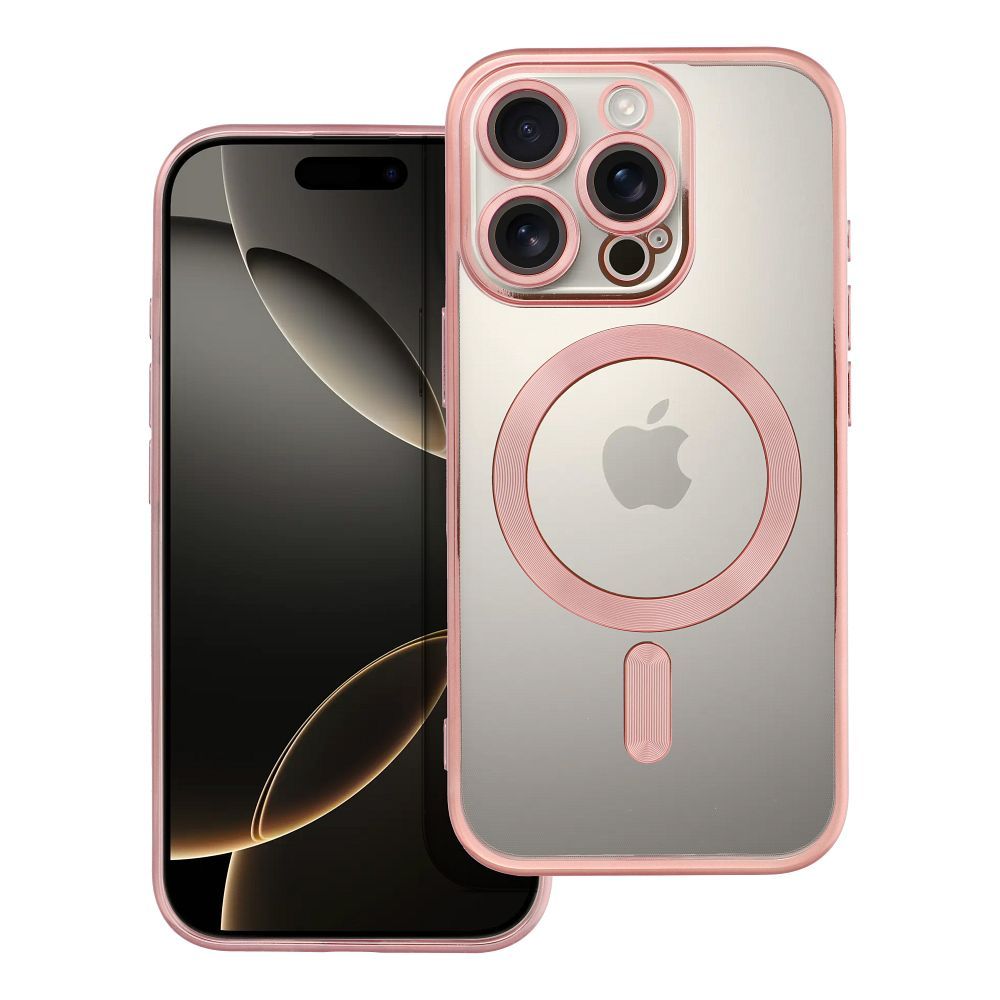 OEM Silikoncase für iPhone 16 PRO Electro Mag compatible with MagSafe -rose | Stoßfest | Slim Design - Gold